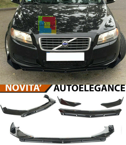 0254 VOLVO S80 II MK2 SPLITTER PARAURTI ANTERIORE NERO LUCIDO LOOK RS AUTOELEGANCERICAMBI