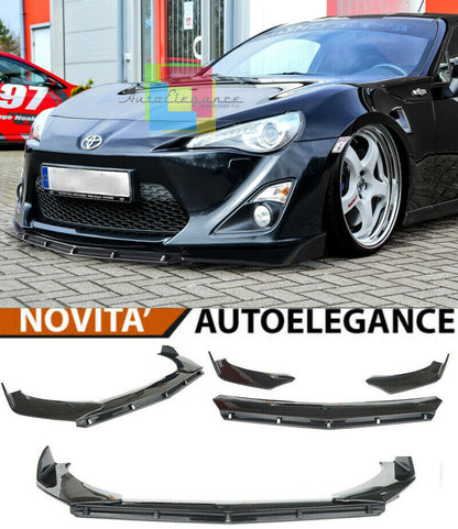 0241 TOYOTA GT 86 SPLITTER PARAURTI ANTERIORE NERO LUCIDO LOOK RS AUTOELEGANCERICAMBI