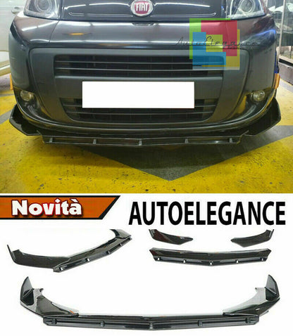 0238 FIAT QUBO SPLITTER PARAURTI ANTERIORE NERO LUCIDO LOOK RS AUTOELEGANCERICAMBI