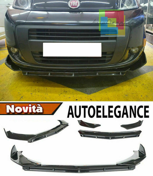 0238 FIAT QUBO SPLITTER PARAURTI ANTERIORE NERO LUCIDO LOOK RS AUTOELEGANCERICAMBI