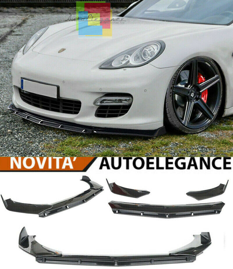 PORSCHE PANAMERA 970 FRONT BUMPER SPLITTER GLOSS BLACK RS LOOK