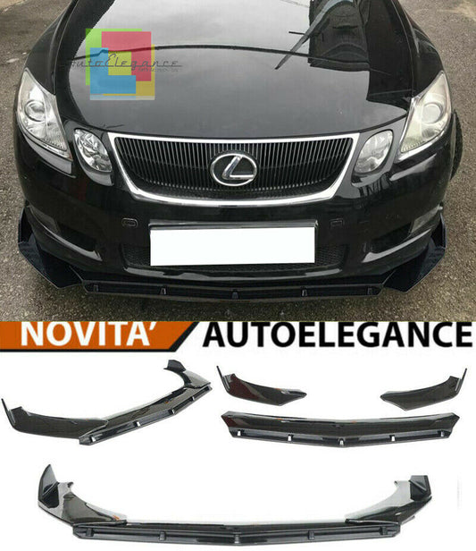 0264 LEXUS GS MK3 SPLITTER PARAURTI ANTERIORE NERO LUCIDO LOOK RS AUTOELEGANCERICAMBI