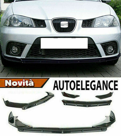 0228 SEAT IBIZA III 6L SPLITTER PARAURTI ANTERIORE NERO LUCIDO LOOK RS AUTOELEGANCERICAMBI