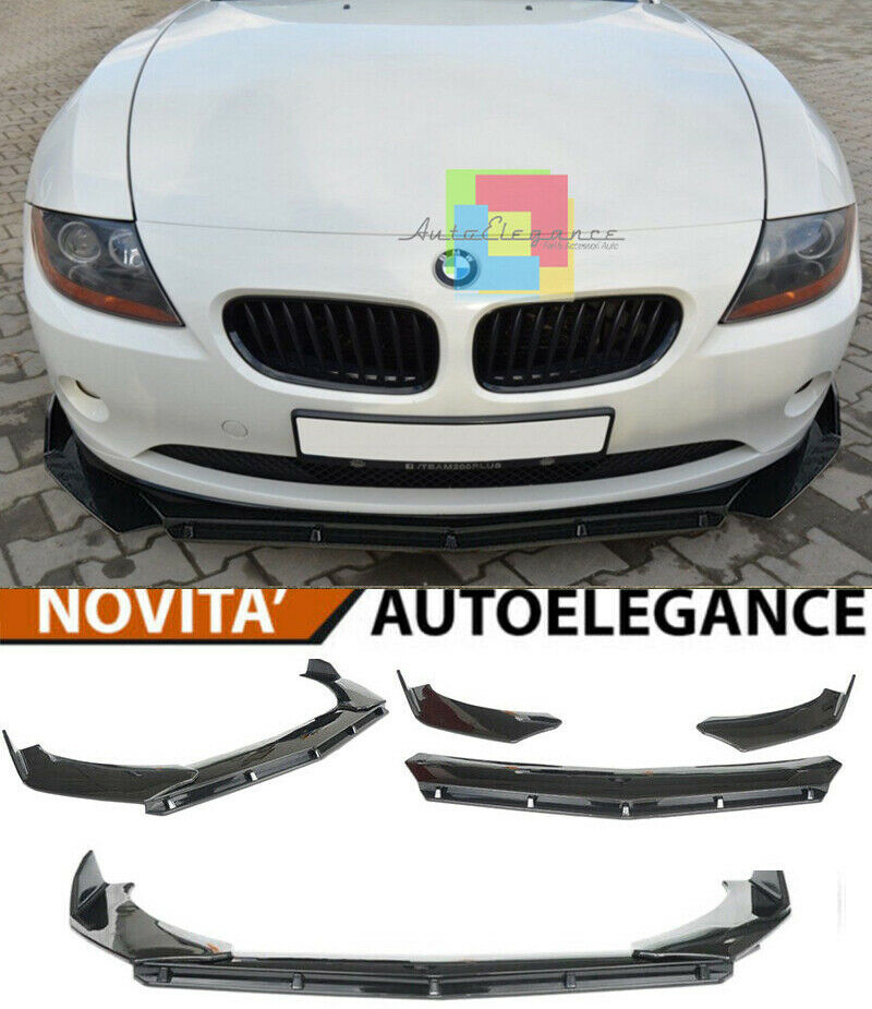 0276 BMW Z4 E86 SPLITTER PARAURTI ANTERIORE NERO LUCIDO LOOK RS AUTOELEGANCERICAMBI