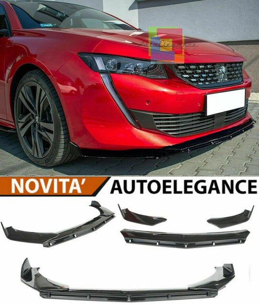 0132 PEUGEOT 508 II SPLITTER PARAURTI ANTERIORE NERO LUCIDO LOOK RS AUTOELEGANCERICAMBI
