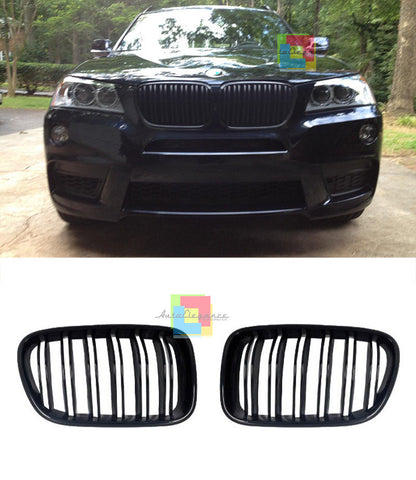 GRIGLIA ANTERIORE LOOK M PER BMW X3 F25 2010-2014 CALANDRA NERA DOPPIA FASCIA