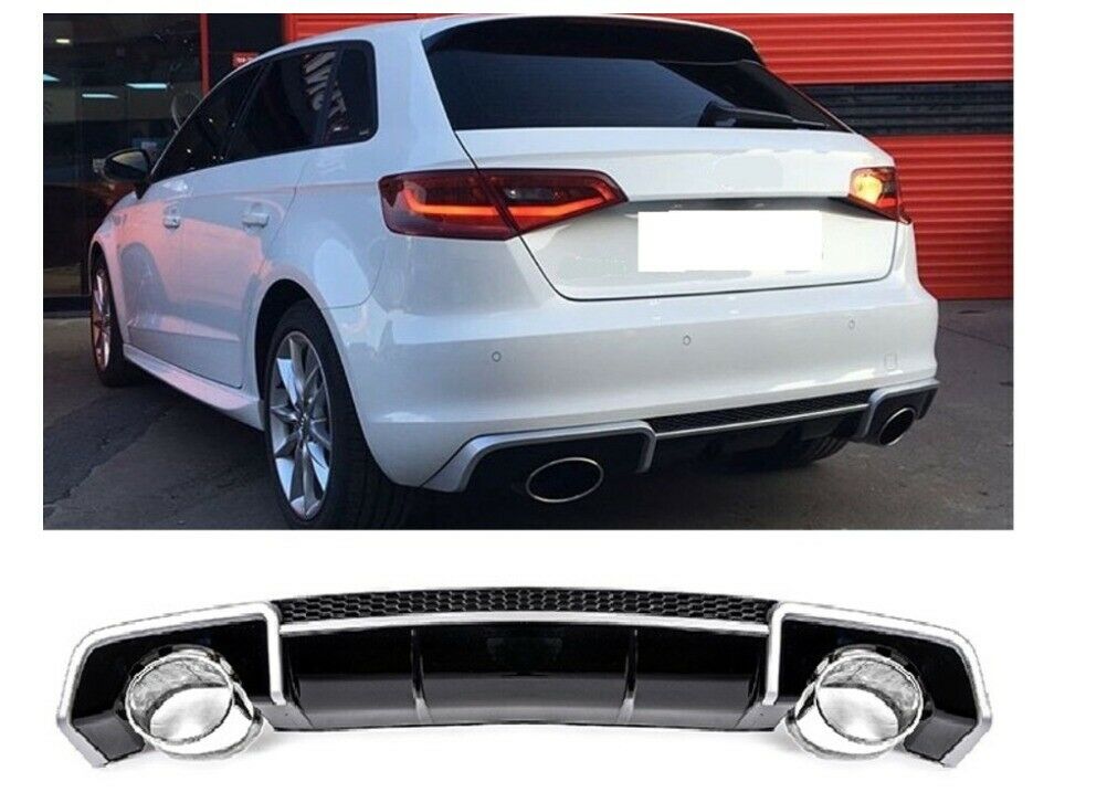 SOTTO PARAURTI AUDI A3 8V SPORTBACK 2012-2015 DIFFUSORE RS3 PARAURTI STANDARD TERMINALI