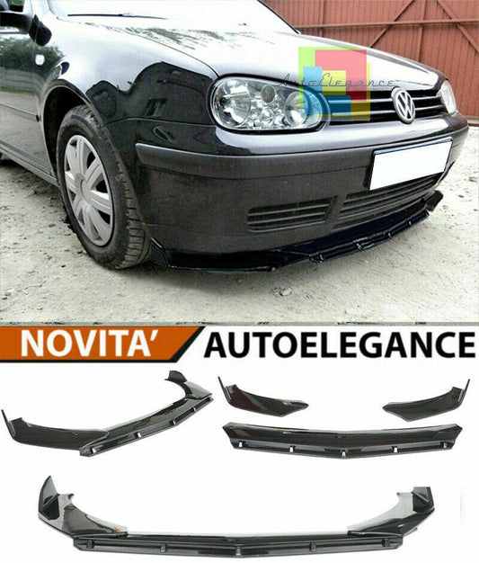 0134 VW GOLF 4 IV SPLITTER PARAURTI ANTERIORE NERO LUCIDO LOOK RS AUTOELEGANCERICAMBI