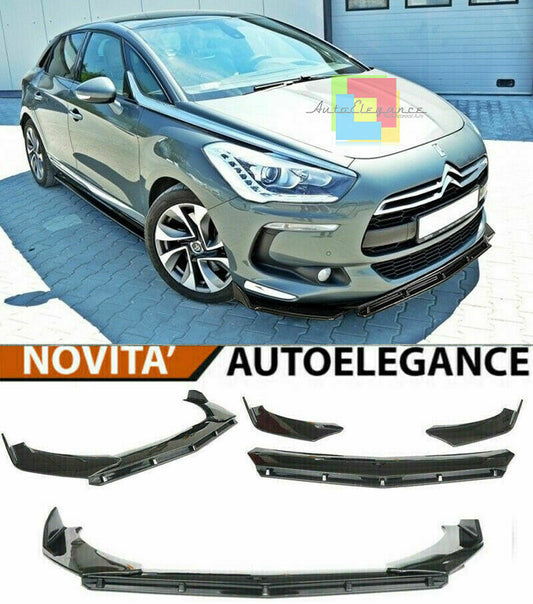 0098 CITROEN DS5 SPLITTER PARAURTI ANTERIORE NERO LUCIDO LOOK RS AUTOELEGANCERICAMBI