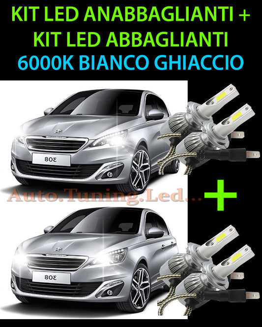 KIT LED LAMPADE ABBAGLIANTI & ANABBAGLIANTI PER PEUGEOT 308 2013 IN POI -.