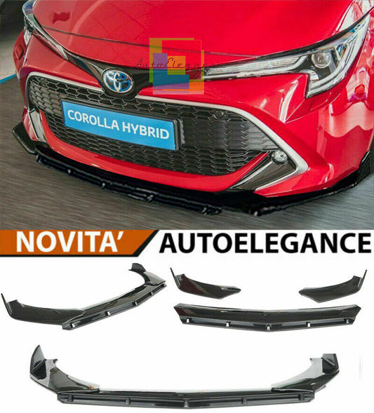 0118 TOYOTA COROLLA E21 SPLITTER PARAURTI ANTERIORE NERO LUCIDO LOOK RS AUTOELEGANCERICAMBI