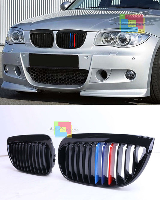 BMW SERIE 1 E87 E81 2004-2007 CALANDRA 3 COLORI GRIGLIA ANTERIORE NERA - LOOK M AUTOELEGANCERICAMBI