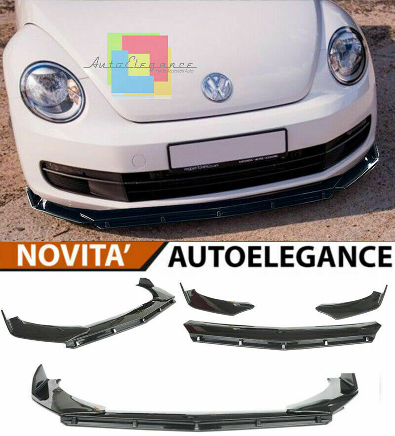 0119 VW BEETLE 5C SPLITTER PARAURTI ANTERIORE NERO LUCIDO LOOK RS AUTOELEGANCERICAMBI