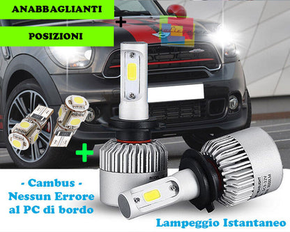 LAMPADE ABBAGLIANTI ANABBAGLIANTI + POSIZIONI LED MINI PACEMAN R61 2012+ CREE --