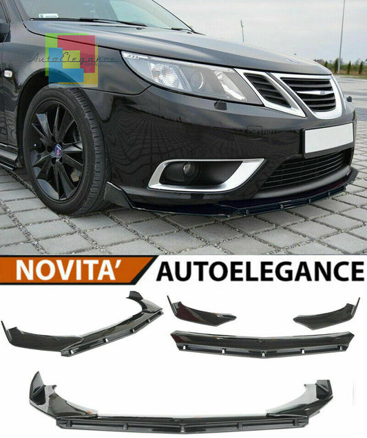 0153 SAAB 9-3 9.3 SPLITTER PARAURTI ANTERIORE NERO LUCIDO LOOK RS AUTOELEGANCERICAMBI