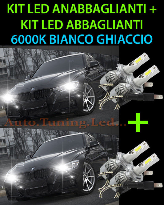 LED HIGH BEAM &amp; LOW BEAM LAMP KIT FOR BMW 3 SERIES F30 F31 2011+ -.