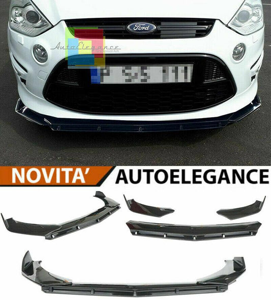 0131 FORD S-MAX SPLITTER PARAURTI ANTERIORE NERO LUCIDO LOOK RS AUTOELEGANCERICAMBI