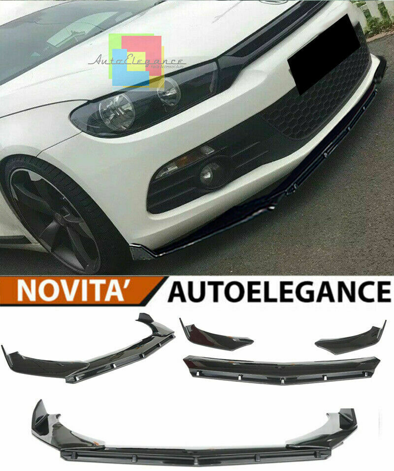 0137 VW SCIROCCO SPLITTER PARAURTI ANTERIORE NERO LUCIDO LOOK RS AUTOELEGANCERICAMBI