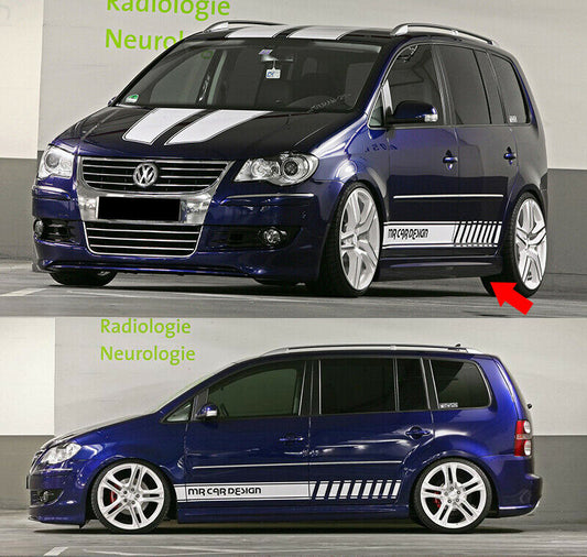 COPPIA MINIGONNE LATERALI PER VW TOURAN 2003-2010 DESIGN R32 - AUTOELEGANCERICAMBI