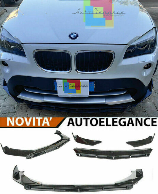 0099 BMW X1 E84 SPLITTER PARAURTI ANTERIORE NERO LUCIDO LOOK RS AUTOELEGANCERICAMBI