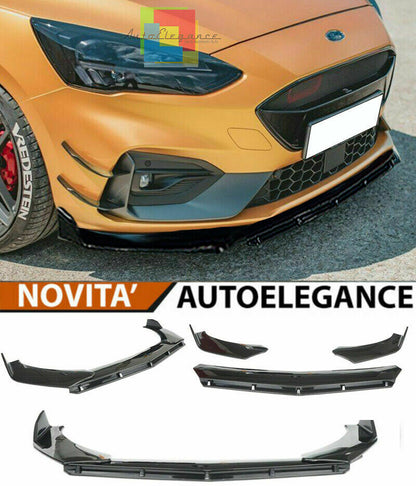 0117 FORD FOCUS MK4 IV SPLITTER PARAURTI ANTERIORE NERO LUCIDO LOOK RS AUTOELEGANCERICAMBI