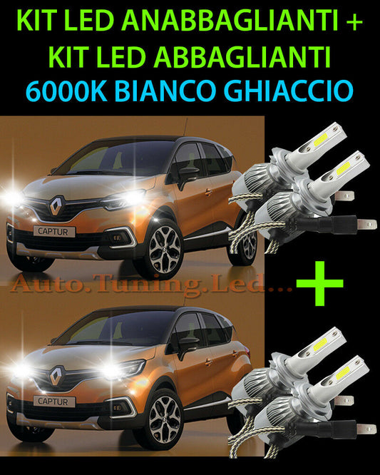 KIT LED LAMPADE ABBAGLIANTI & ANABBAGLIANTI PER RENAULT CAPTUR 2013+ -.