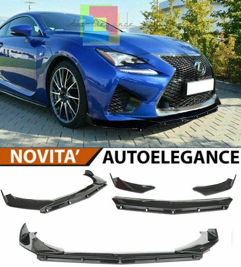 0122 LEXUS RC F SPLITTER PARAURTI ANTERIORE NERO LUCIDO LOOK RS AUTOELEGANCERICAMBI