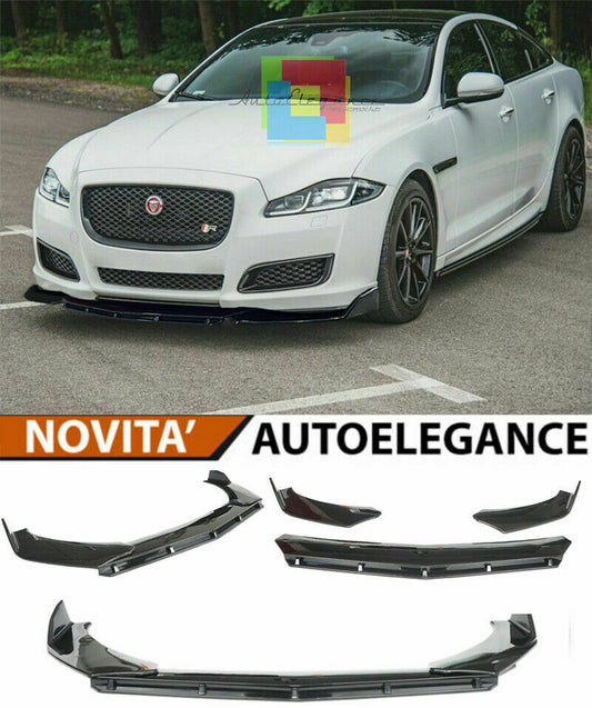 0148 JAGUAR XJ X351 SPLITTER PARAURTI ANTERIORE NERO LUCIDO LOOK RS AUTOELEGANCERICAMBI