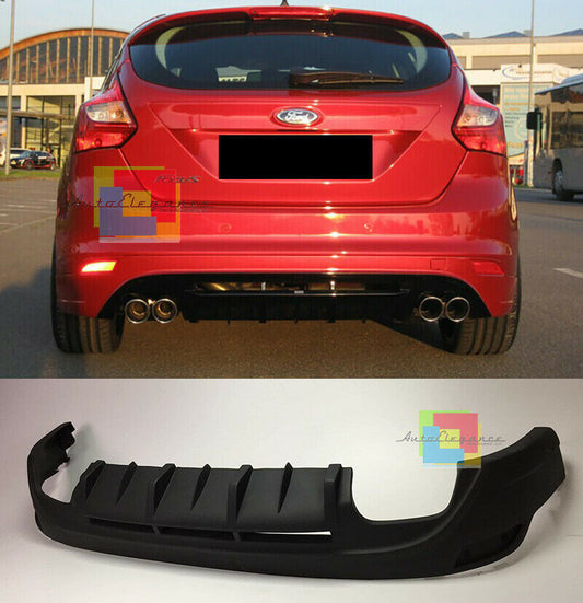 FORD FOCUS III 2011-2014 DIFFUSORE POSTERIORE SOTTO PARAURTI 4 SCARICHI RS ...