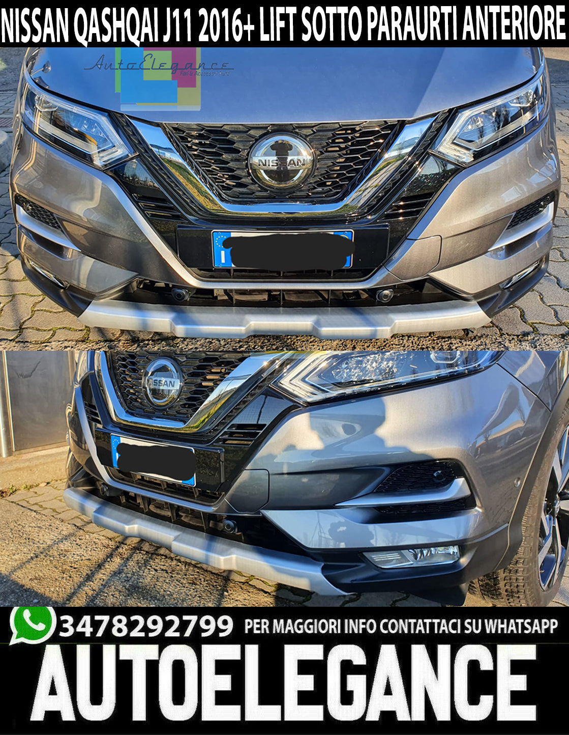 FRONT BUMPER SPOILER FOR NISSAN QASHQAI J11 2016+ LIFT