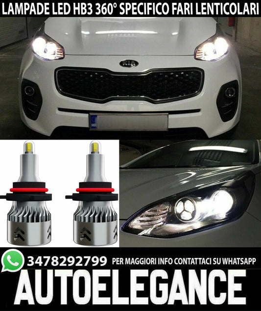 LAMPADE 10.000LM MINI LED KIA SPORTAGE QL 2016+ 6000K HB3 360° LENTICOLARI