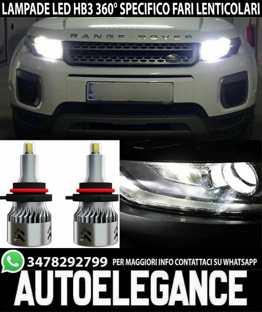 RANGE ROVER EVOQUE HB3 9005 LED 360° DEGREE LENSES SUITABLE FOR LENTICULARS 6000K