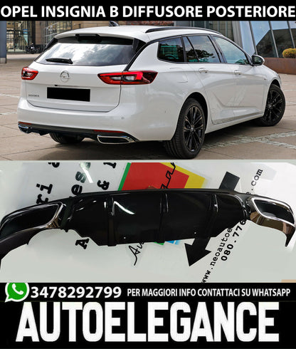 OPEL INSIGNIA B SW SOTTO PARAURTI DIFFUSORE NERO CON TERMINALI OVALI ABS