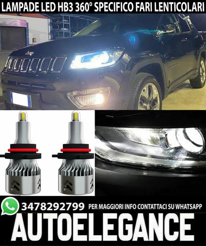 JEEP COMPASS MP HB3 9005 LED 360° DEGREE LAMPS SUITABLE FOR LENTICULARS 6000K