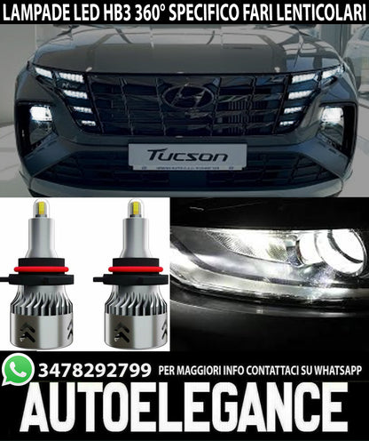 HYUNDAI TUCSON IV HB3 9005 LED 360° DEGREE LAMPS SUITABLE FOR LENTICULARS 6000K