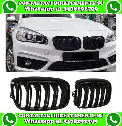 GRIGLIA RENO DOPPIA BARRA NERA LUCIDA PER BMW SERIE 2 F45 F46 GT