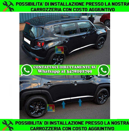 JEEP RENEGADE 2015+ MODANATURE LATERALI CROMATE ACCIAIO INOX