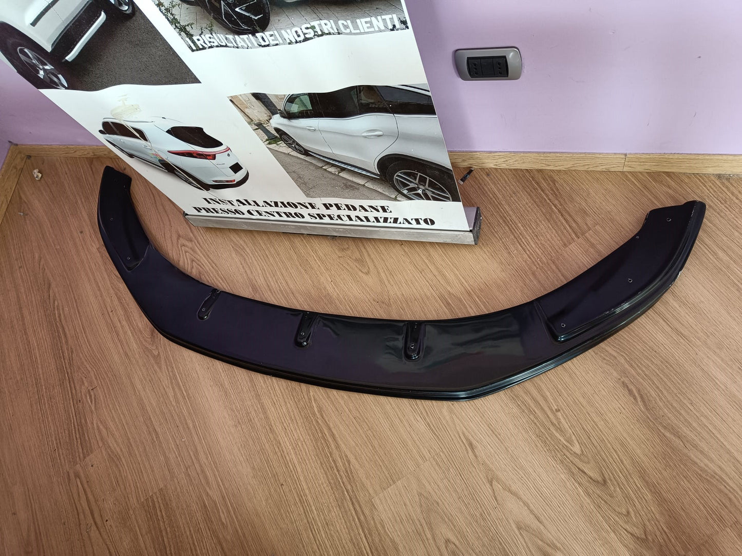 UNDER FRONT BUMPER VW CADDY IV 2015+ ABS GLOSSY BLACK SPLITTER 0208