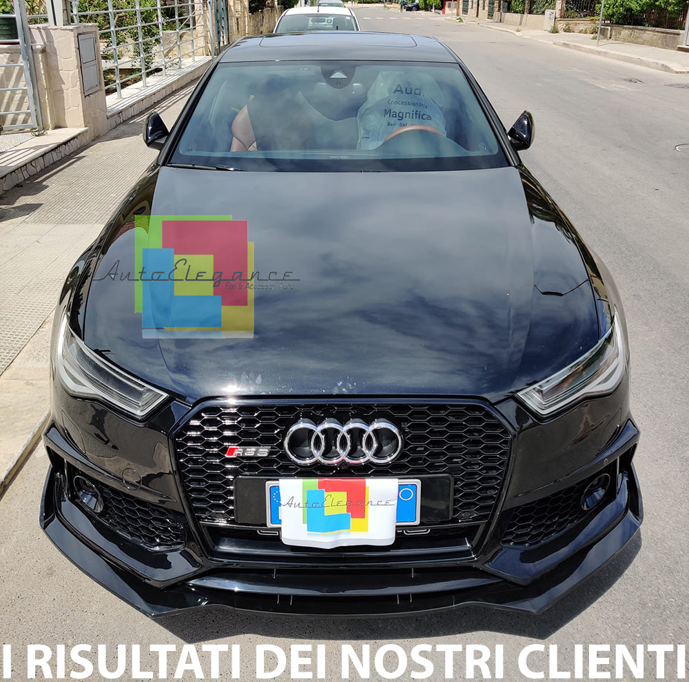 AUDI A6 4G C7 2015-2018 SPOILER SOTTO PARAURTI ANTERIORE RS6 ABS NERO SPLITTER AUTOELEGANCERICAMBI