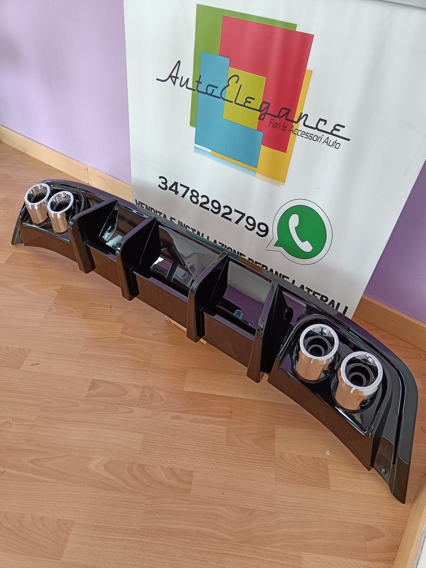 SEAT IBIZA 6J SOTTO PARAURTI POSTERIORE DIFFUSORE QUATTRO TERMINALI ABS 0283