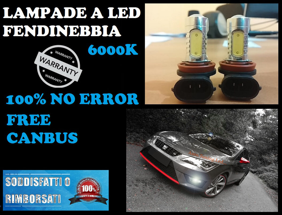 FOG LIGHTS H8 LED CREE RESISTANCE CANBUS 6000K SEAT LEON 5F 2012 ONWARDS