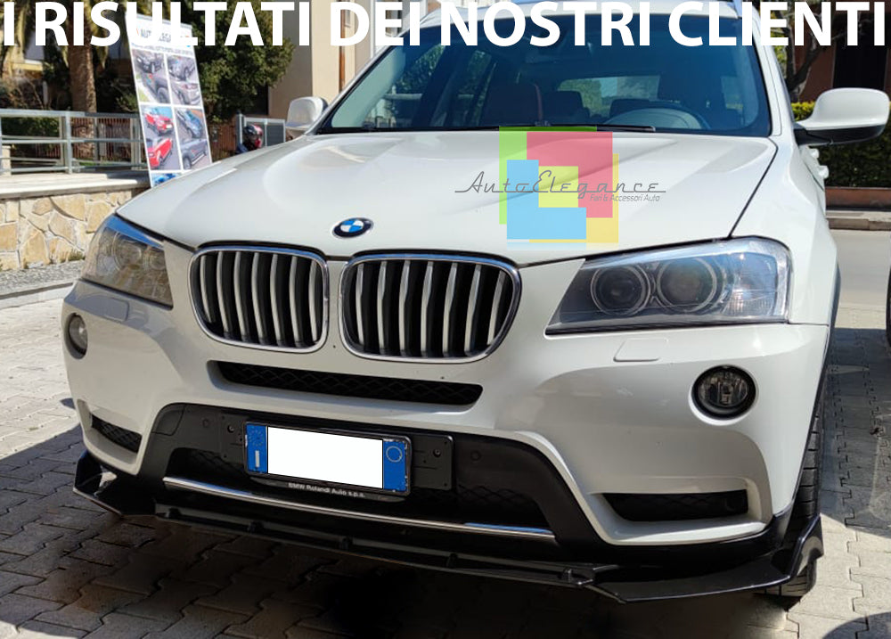 BMW X3 F25 2010-2017 LAMA SOTTO PARAURTI ANTERIORE IN ABS NERO SPLITTER AUTOELEGANCERICAMBI