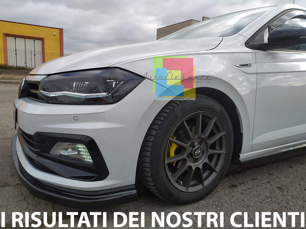 BLADE FOR VW POLO AW1 RLINE UNDER FRONT BUMPER IN GLOSSY BLACK ABS SPLITTER