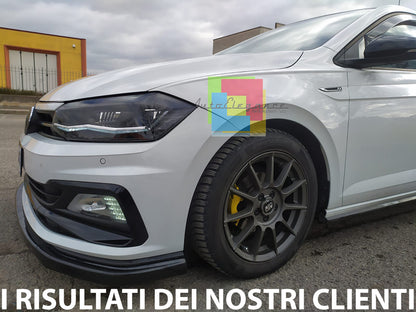 BLADE FOR VW POLO AW1 RLINE UNDER FRONT BUMPER IN GLOSSY BLACK ABS SPLITTER