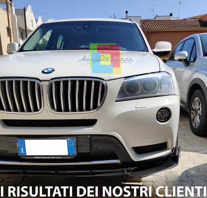 BMW X3 F25 2010-2017 LAMA SOTTO PARAURTI ANTERIORE IN ABS NERO SPLITTER AUTOELEGANCERICAMBI