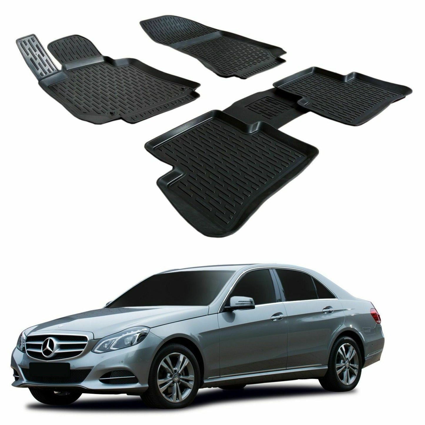 MERCEDES E CLASS W212 RUBBER CAR MATS - TOP QUALITY MATS -1