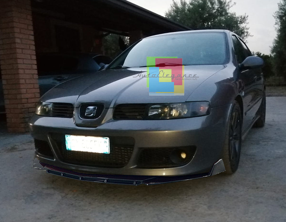 SEAT LEON 1M1 MK1 FRONT BUMPER SPLITTER GLOSS BLACK RS LOOK