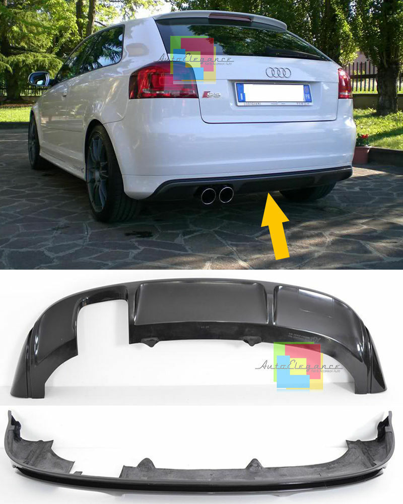 AUDI A3 8P 3 PORTE 2003-2008 DIFFUSORE POSTERIORE S3 SOTTO PARAURTI AUTOELEGANCERICAMBI