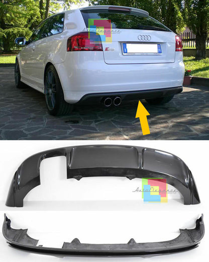 AUDI A3 8P 3 PORTE 2003-2008 DIFFUSORE POSTERIORE S3 SOTTO PARAURTI AUTOELEGANCERICAMBI