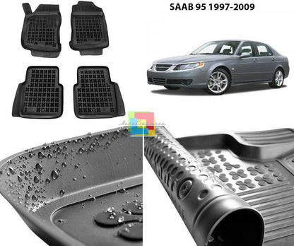 SAAB 95 9-5 1997-2009 TAPPETINI AUTO IN GOMMA - TAPPETI TOP QUALITA -1-